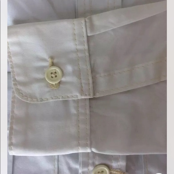 True Religion Sample Item White Men Dress Shirt Long Sleeve Cotton M - Picture 3 of 12